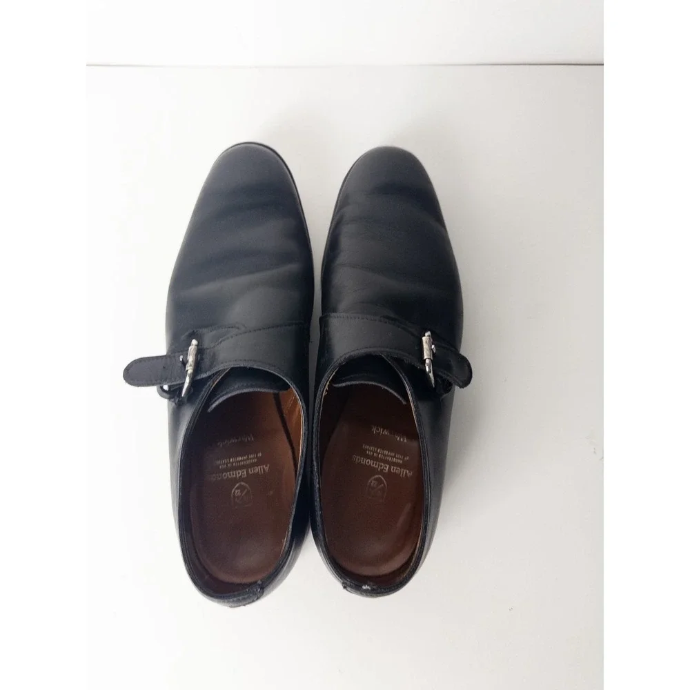Allen Edmonds Warwick Shoes Mens‎ US 9.5 Black Monk Strap Dress Leather
